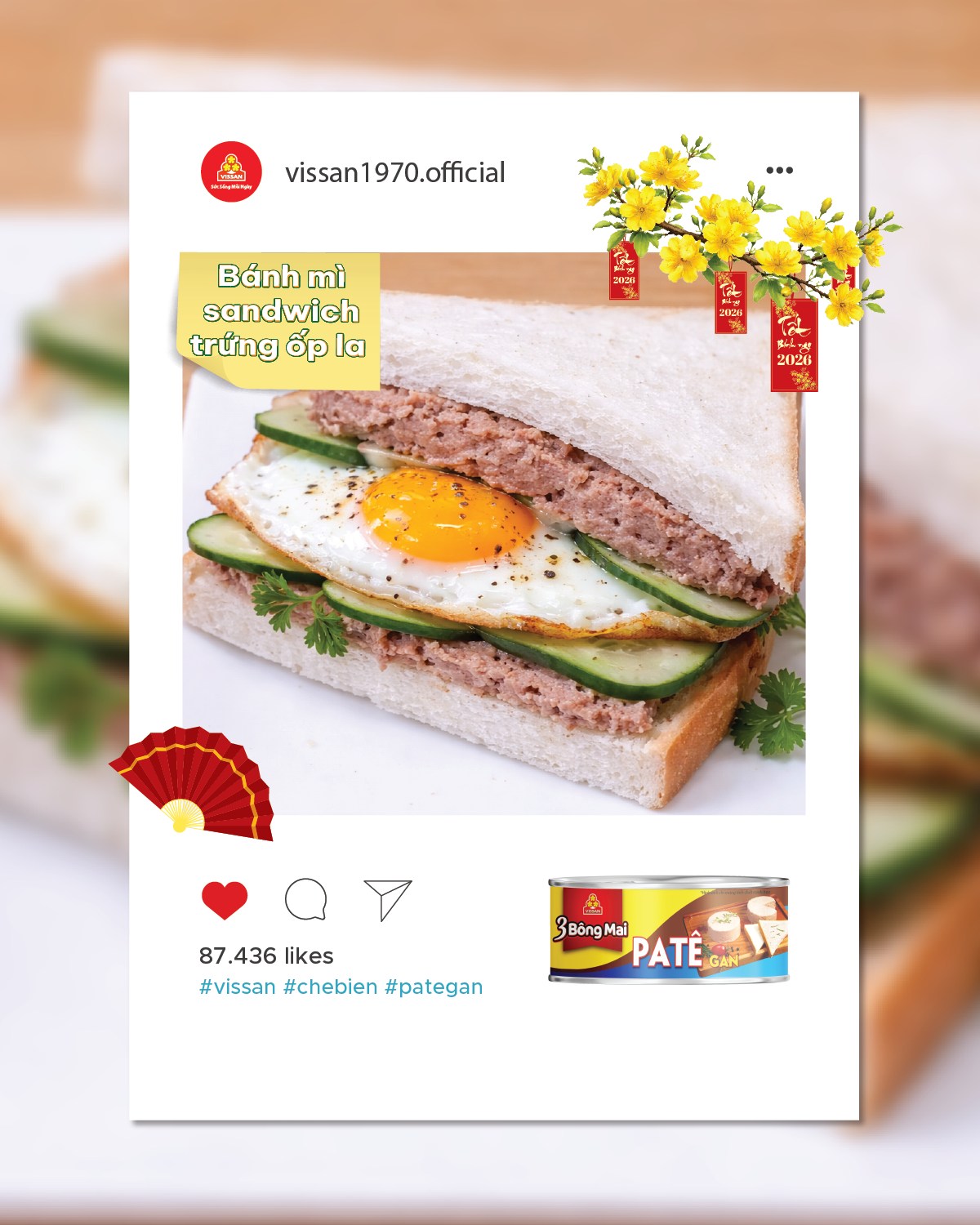 BÁNH MÌ SANDWICH TRỨNG ỐP LA – PATE GAN